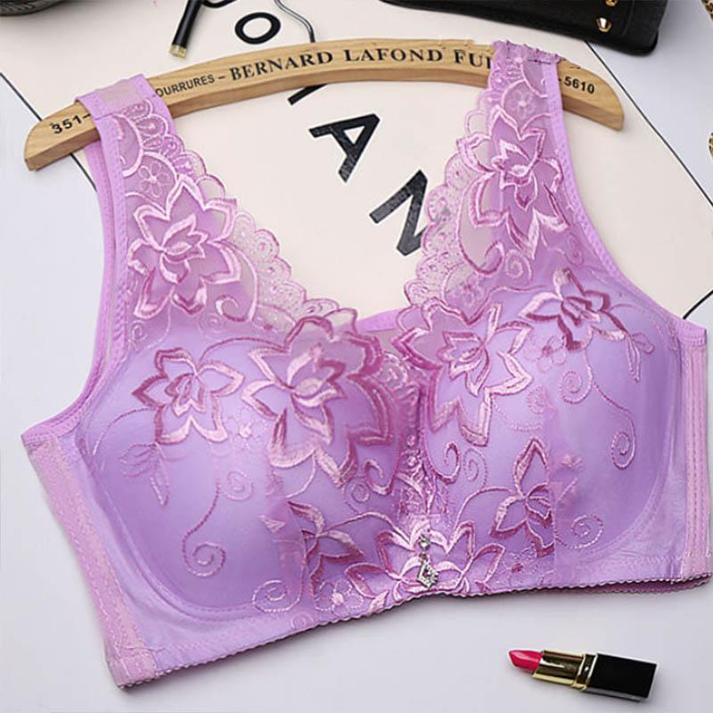 Thin Section Full Cup Tube Top Big Breasts Show Small and Large Size Gathering Breasts Embroidered Beauty Back Support Bra