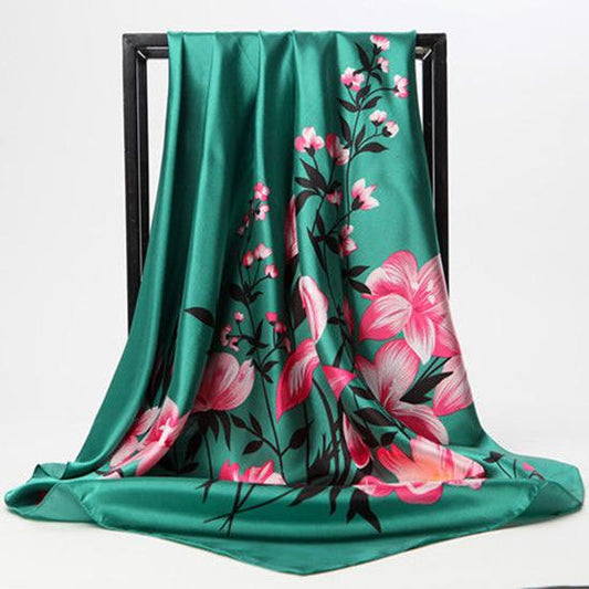 Fashion Shawl Scarf for Women Print Silk Satin Scarfs Female 90cm*90cm Square Shawls Scarves Ladies