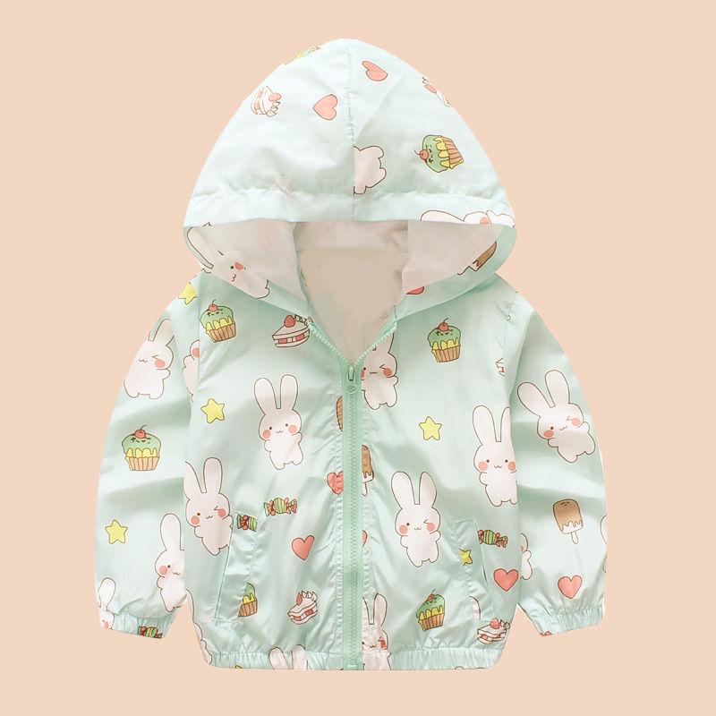 Baby Girl Lovely Rabbit Cartoon Jacket Hoodie Long Sleeve Windbreaker Children Clothing