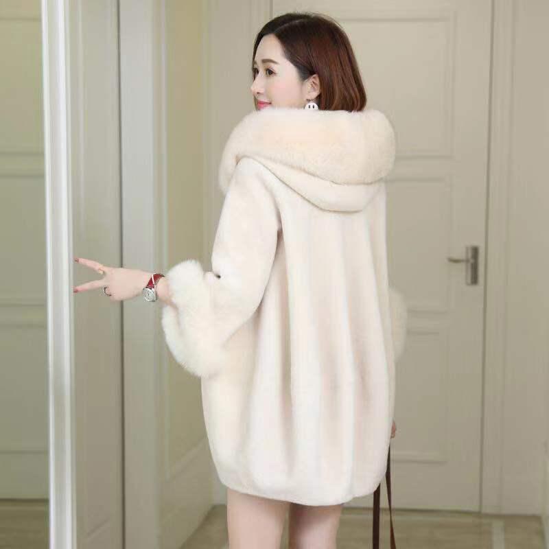 Winter Fashion Imitation Velvet Fur Coat Long Fur Coat Female Loose Thick Warm Mink Fur Teddy Coat