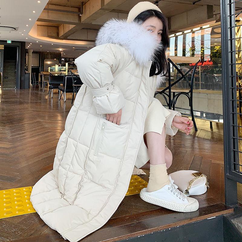 Cotton-padded Clothes Women's Mid-length Section Over The Knee Loose and Thin Korean Version of The Thick Large Size Cotton Winter Jacket Female Ins