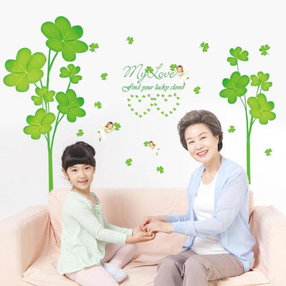 Clover warm fashion bedroom living room porch decorative wall stickers pvc find your lucky clover