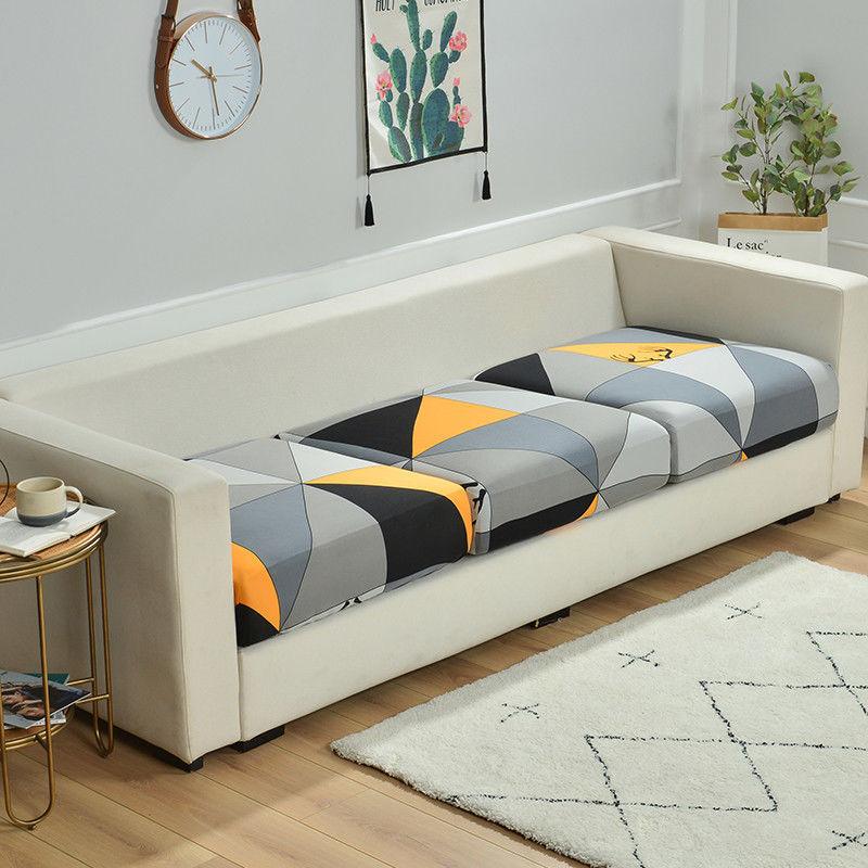 Elastic Sofa Cushion Cover Printed Polyester Slipcover for Living Room Funiture Protector Seat Cushion