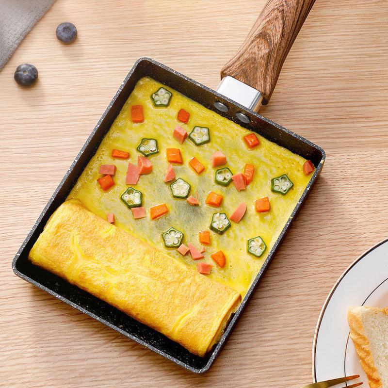 Japanese Style Tamagoyaki Square Pan Non-stick Thick Egg Burnt Household Omelet Breakfast Pan Maifan Stone Small Frying Pan