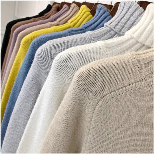 Warm Sweater High Neck Sweater Female Loose Long Sleeve Sweater Autumn and Winter Thickening