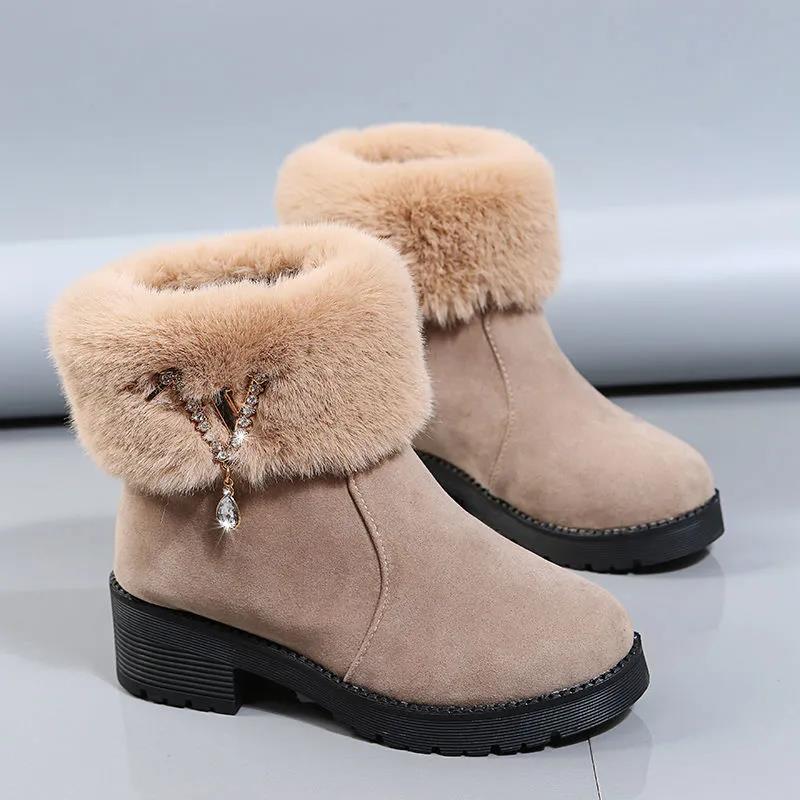 Snow Boots Women's Autumn and Winter Martin Boots Big Cotton Short Boots Women's Shoes Plus Velvet Thick Cotton Shoes