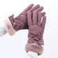 Women's Warm Gloves Winter Cold-proof Cute Bow Plus Velvet Thick Touch Screen Outdoor Sports Gloves Driving Ski Gloves Windstopper Gloves