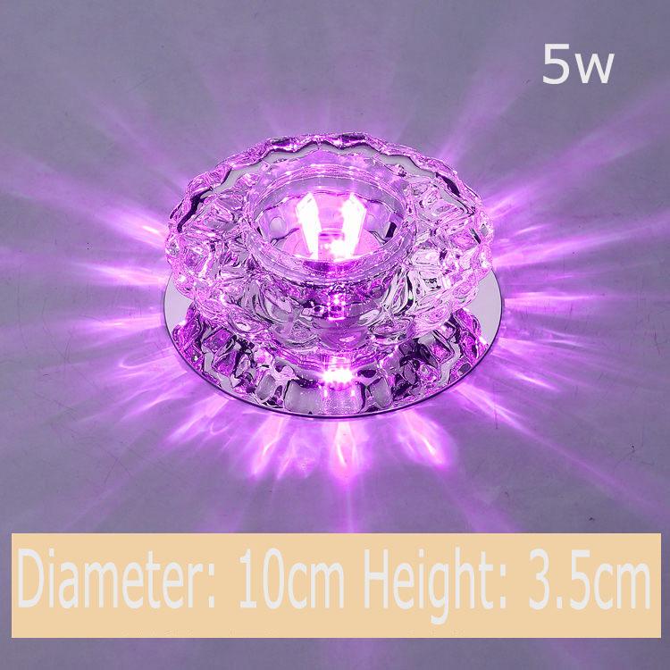 5W LED Crystal Recessed Ceiling Light Warm White+RGB 3 Modes Mini down Lamp Light Aisle Corridor