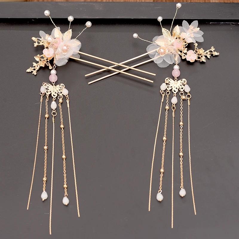 Girls' Full Set of Hair Crowns and Hairpins Headdress Set Step By Step Hair Accessories Antique Hair Accessories Moon Hairpin Earrings Bridal Hairpin