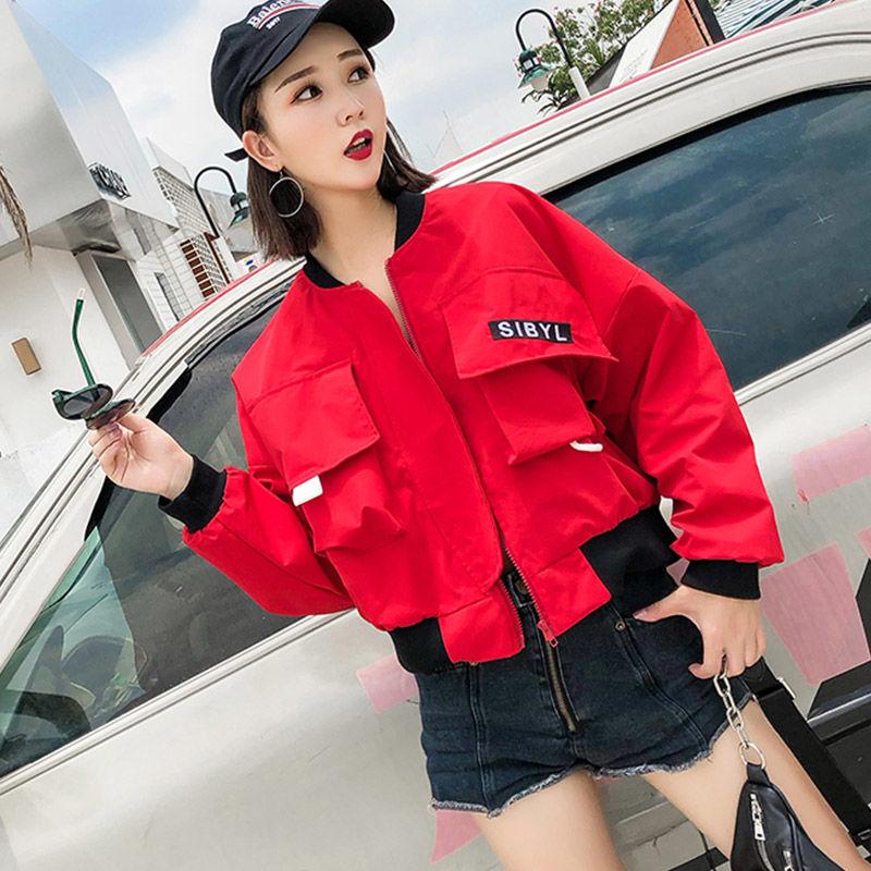 Autumn Short Jackets Women Bomber Jackets Cool Zipper Coats Streetwear Biker Outwear