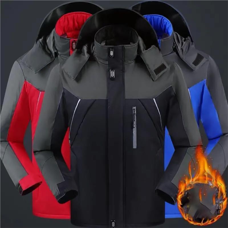 Men's Cotton-padded Jackets Plus Velvet Loose Padded Jackets for Outdoor Warmth In Autumn and Winter