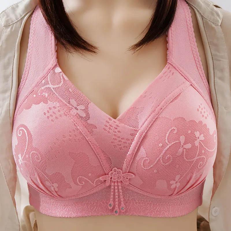 Ladies Large Size Gathering Underwear Big Breast Thin Section Breathable No Steel Ring Receiving Pair Breast Anti-sagging Comfortable Bra