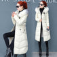 Winter Fashion Trend Big Fur Collar Women's Clothing Over The Knee Mid-length Warm and Slim Korean Cotton Jacket