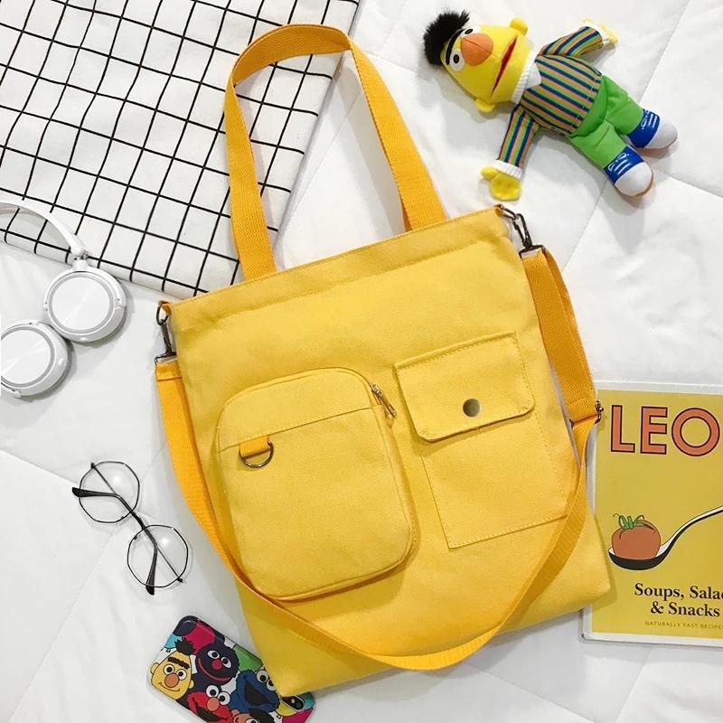 Canvas Bag Female Student Shoulder Bag Female Bag Korean Messenger Bag Handbag Large Capacity Tote Bag