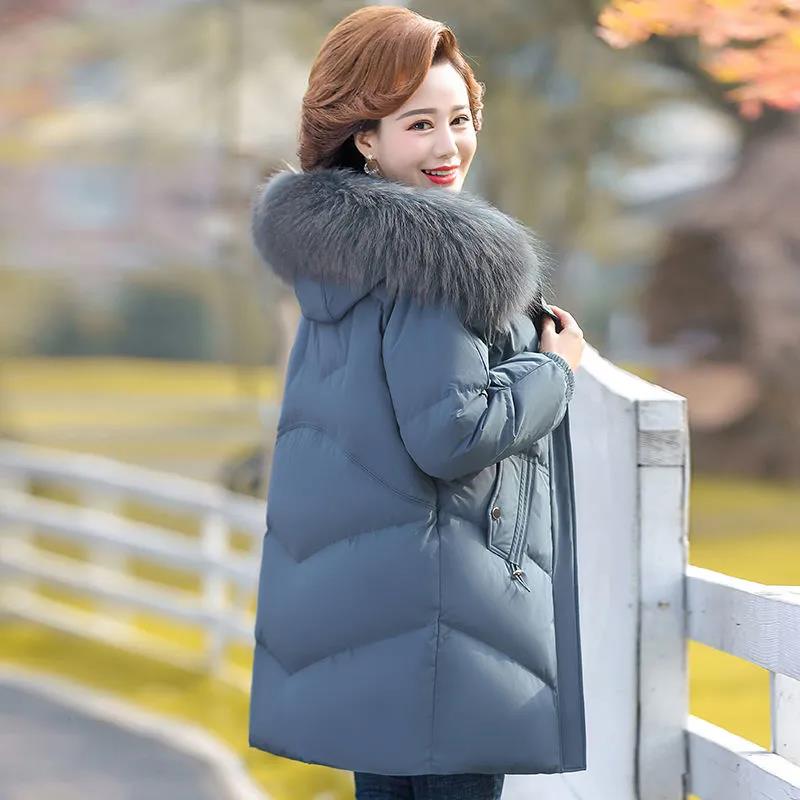 Winter Coat Down Padded Jacket Plus Velvet Padded Jacket Women's Mid-length Padded Jacket