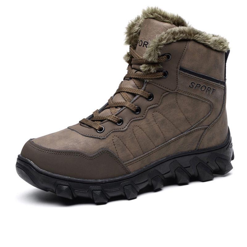 Snow Boots Men's Winter Warm Thick PlushShoes Waterproof Outdoor Men's Cotton Boots Size 38-48