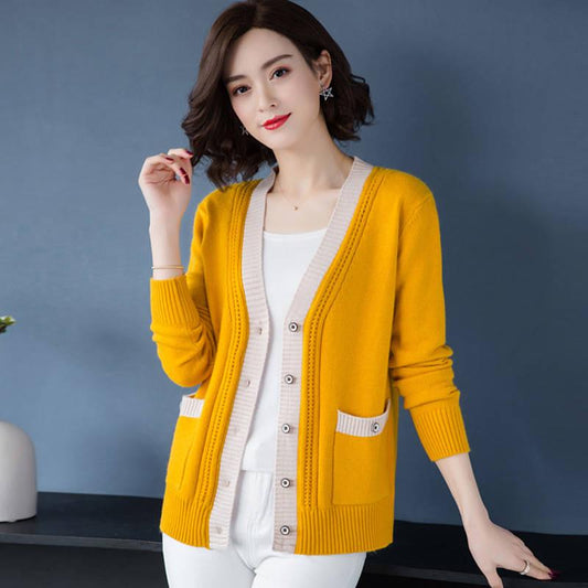 2019 Fashion Women Knitted Cardigans Solid Casual Long Sleeve Elegant Sweaters Coat Female Jacket