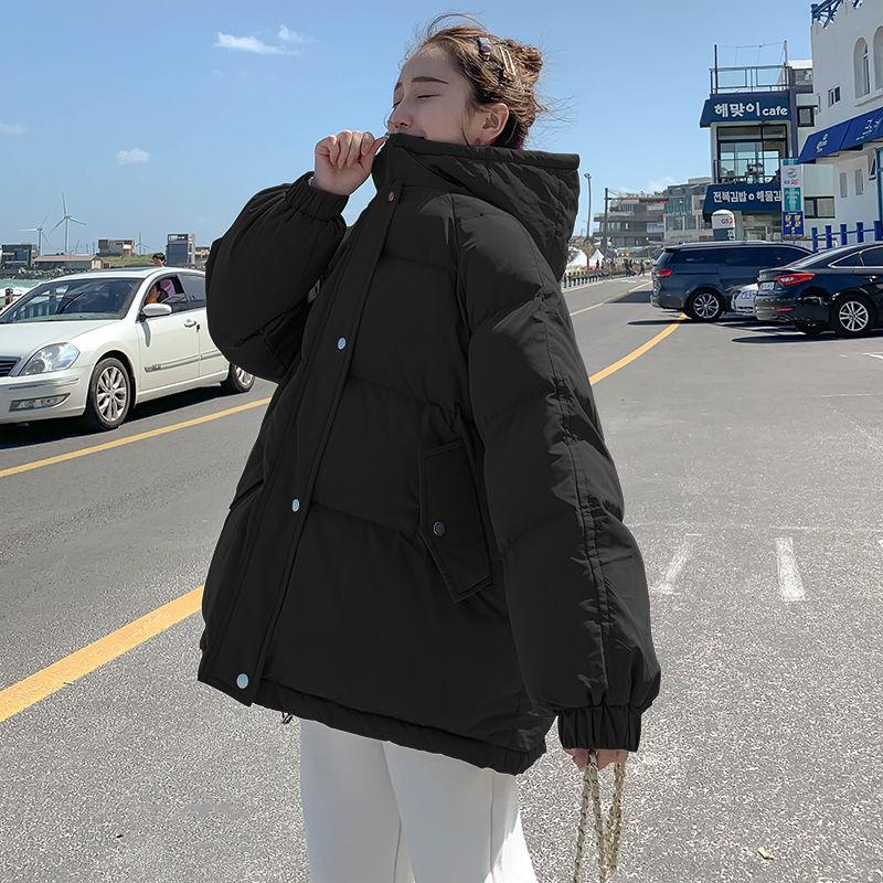 Winter Plus Size Women's Hooded Cotton Padded Jacket Cotton Thick Short Loose Loose Bread Student Down Padded Jacket