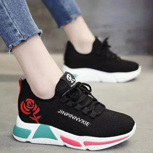 Women's Spring and Summer Large Size Flat Sneakers Female Autumn Lightweight Print Casual Sports Shoes