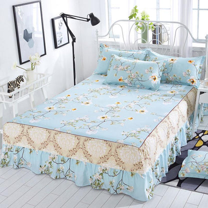 3 Pcs Set Student Dormitory Single Bedding Sheet Printed Bedding Sheet + Pillowcase