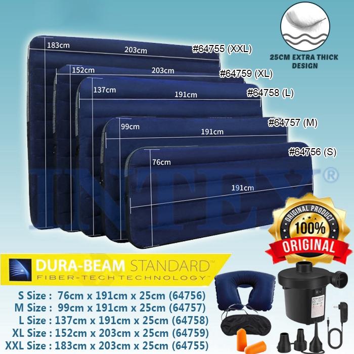 5 Sizes Version 25cm Extra Thick Dura Beam Standard Inflatable Air Bed Air Mattress Tilam Angin