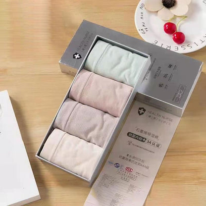 4-pack of Women's Underwear Antibacterial Seamless High Elastic Underwear Mid-waist Pure Cotton Hip Lift Breathable Antibacterial Underwear