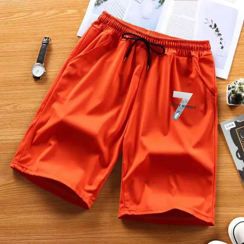 Summer Ice Silk Pants Men's Shorts Thin Section All-match Loose Casual Pants Sports Pants Quick-drying Breathable Harem Five-point Pants