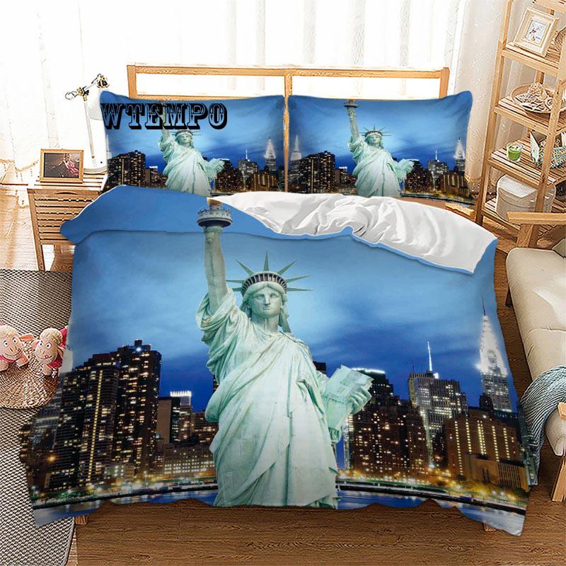 Big Ben Bedding Set Sheet Pillowcases Bedclothes Duvet Cover London Prined Bed Set