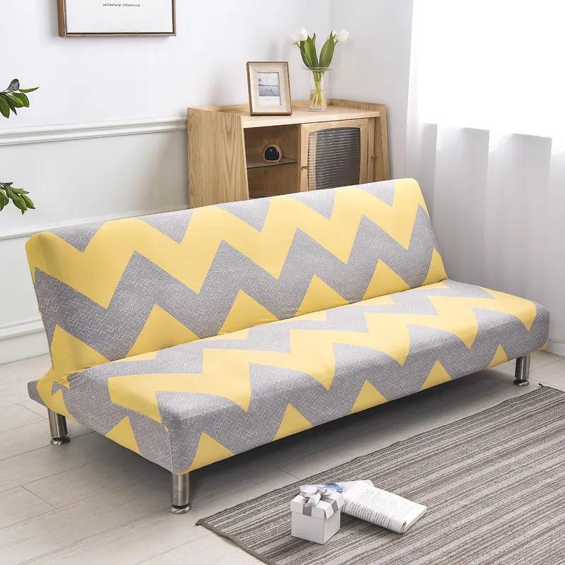 Armless Sofa Bed Covers Elastic Stretch Futon Slipcover Couch Protector Home Decor