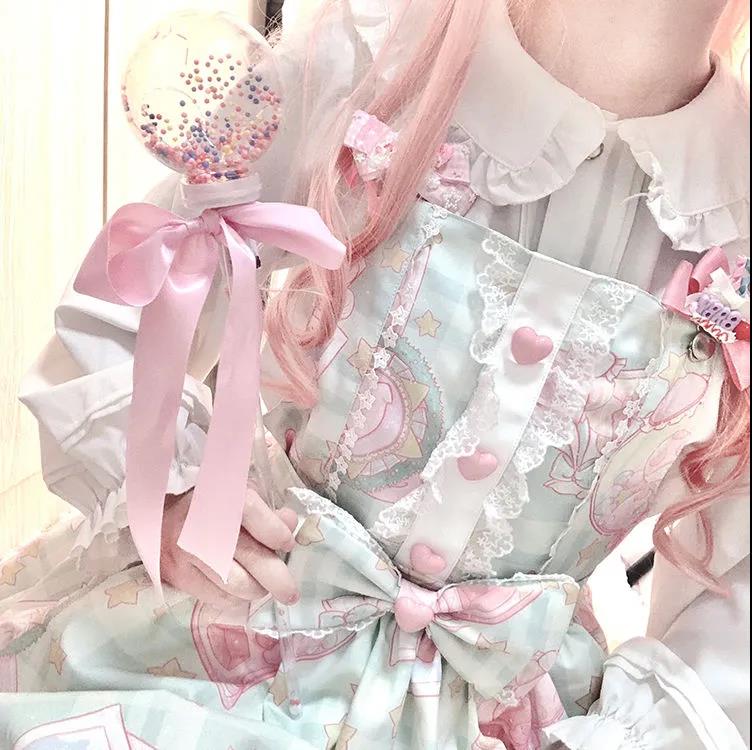 Kawaii Suspender Dress Harajuku Japanese Pastel Goth Print Dress Candy Print Pig Print Cute Lolita Dress Summer Dress DDLG Stars Tumblr Gift