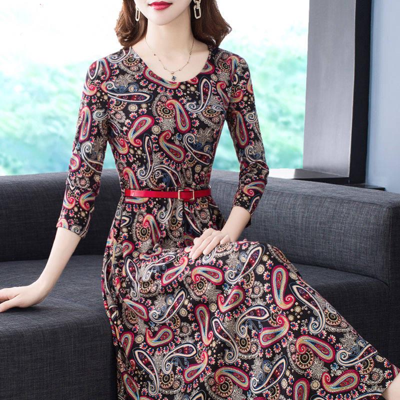 Womens Dress Floral Printed Boho Long Sleeve Dress Beach Plus Size Holiday Dresses Women