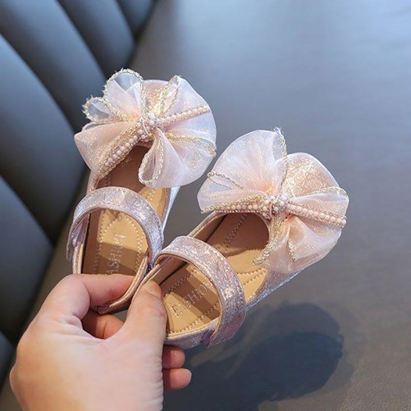 Girls Shoes Soft Sole Princess Shoes Little Princess Leather Shoes Girls Single Shoes Spring and Autumn Crystal Shoes Girls