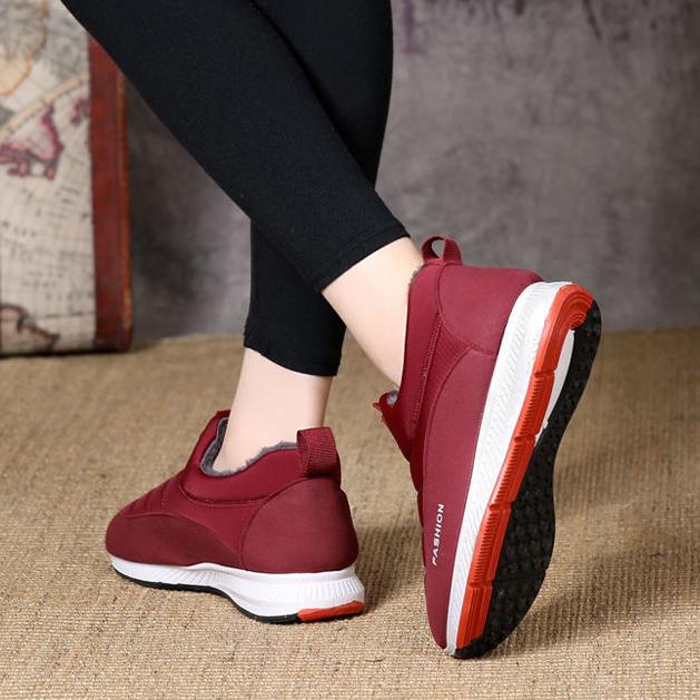 Women's Winter Cotton Shoes Female Plush Warm Non Slip Snow Shoes Large Size Casual Outdoor Sneakers