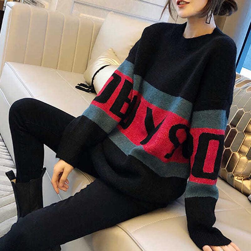 Autumn and Winter Loose Casual Bottoming Shirt In The Long Section Long-sleeved Simple Top Fashion Women's Sweater