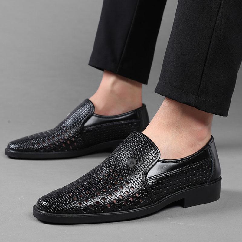 Summer Men Shoes Casual Luxury Genuine Leather Loafers Moccasins Breathable Slip on Shoes