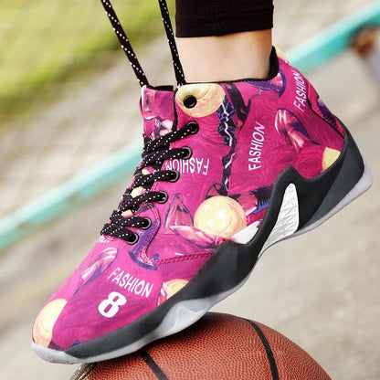 Men's basketball shoes Floral fleece Red sequoia Eggplant Rust Pink foam sneakers ethnic style