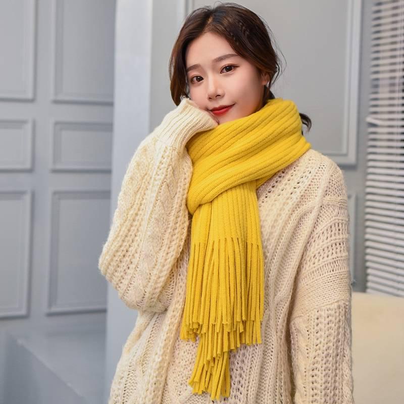 Scarves with Tassel Women Winter Thick Warm Wool Scarf Shawl Wrap Female Male Scarf