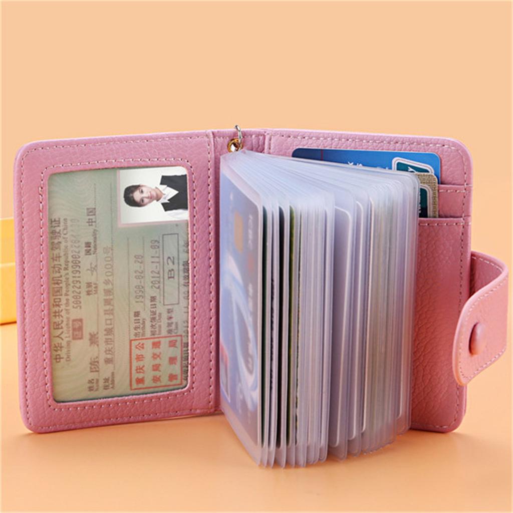 23 Card Slots Women Genuine Leather Hasp Card Holder Tassel ID Card Bags Purse