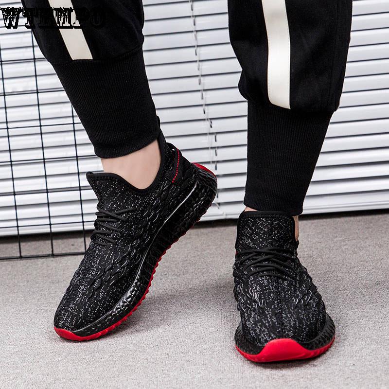 Men Sneakers Fly Woven Breathable Shoes  Casual Sports Shoes Lightweight Running Shoes