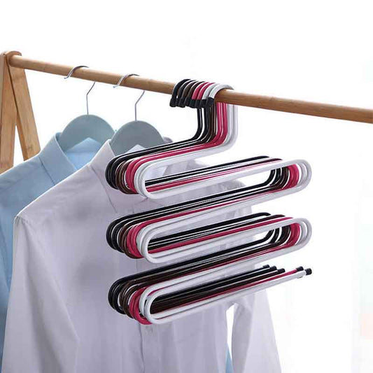 5 Layers Stainless Steel Layers Pants Hanger Tie Clothes Rack Organizer Space Saver Closet