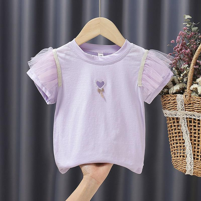 3 5 6 7 8 Years Girls T-Shirt Boys Short Sleeve Tee Tops Kids Embroidery Clothes Children Birthday Party Wear