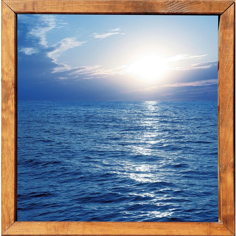 Landscape Blue sea sunrise wall stickers Mediterranean background decoration self-adhesive PVC