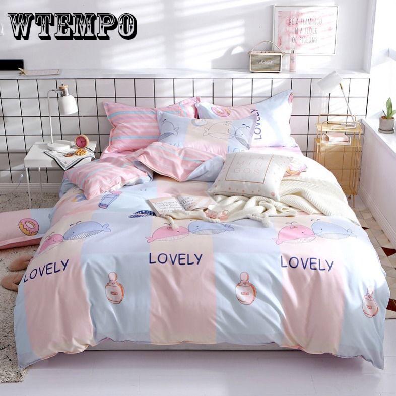 3/4 Pcs  Bedding Sets Girl Kid Teenage Linen Duvet Cover Pillowcase Bed Sheet King Queen Single Bedspread