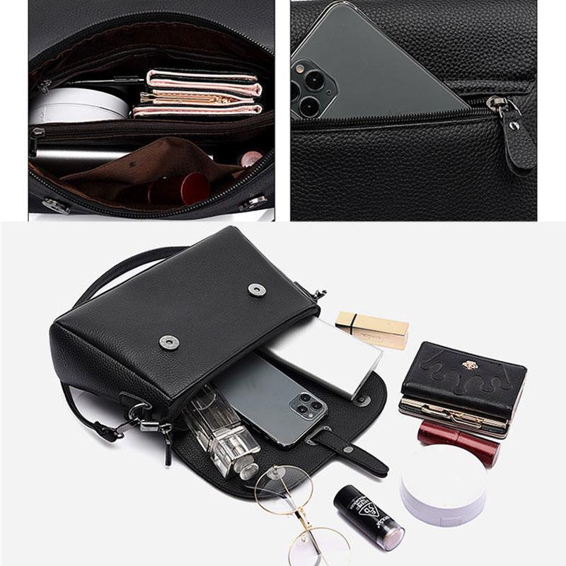 Cowhide Bag Women Crossbody Bags Soft Surface Genuine Leather Adjustable Shoulder Straps Box Bag