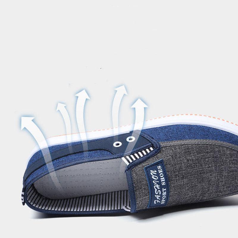 Tendon Bottom Male Old Beijing Cloth Shoes Denim Canvas Shoes Flat Casual Non-slip Wear-resistant Low-top Sneakers