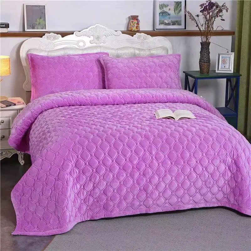 Soft Crystal Fleece Blanket Sheet Ab Version To Keep Warm Solid Color Bed Cover Flannel Thick Blanket Single Double Bed Winter Thick