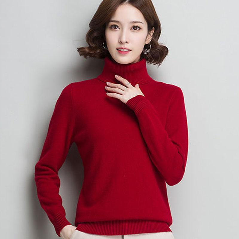 Autumn and Winter Loose Wild Cardigan Half High Neck Large Size Knitted Sweater Solid Color Comfortable Female Bottoming Shirt