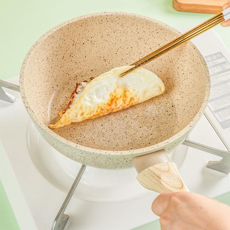 Maifan Stone Non-stick Frying Pan Household Flat-bottomed Small Cooking Pan Steak Omelette No Oily Smoke Induction Cooker Gas Universal