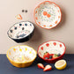 Ceramic Salad Bowl Cute Porcelain Bowl Rice Bowl Creative Small Bowl Household Bowl Single Dessert Bowl Fruit Plates