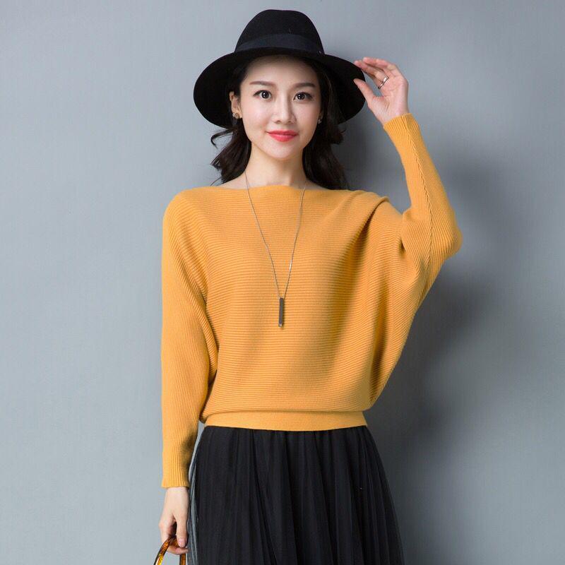 Knit  Pullover Sweater Women's Batwing Sleeve Sweater Coat Loose Large Size Batwing Sweater Short Outer Wear